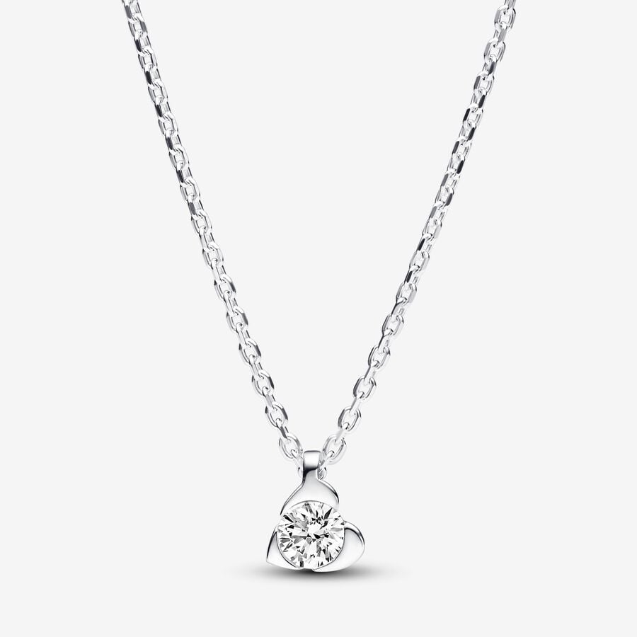 Pandora Talisman Lab-grown Diamond Heart Pendant Necklace 0.25 carat tw Sterling Silver image number 0
