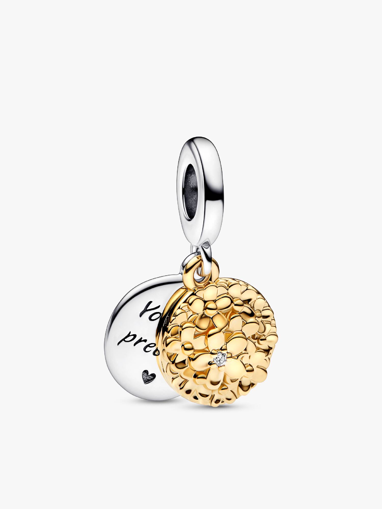 My Pandora Two-tone Daisy Double Dangle Charm