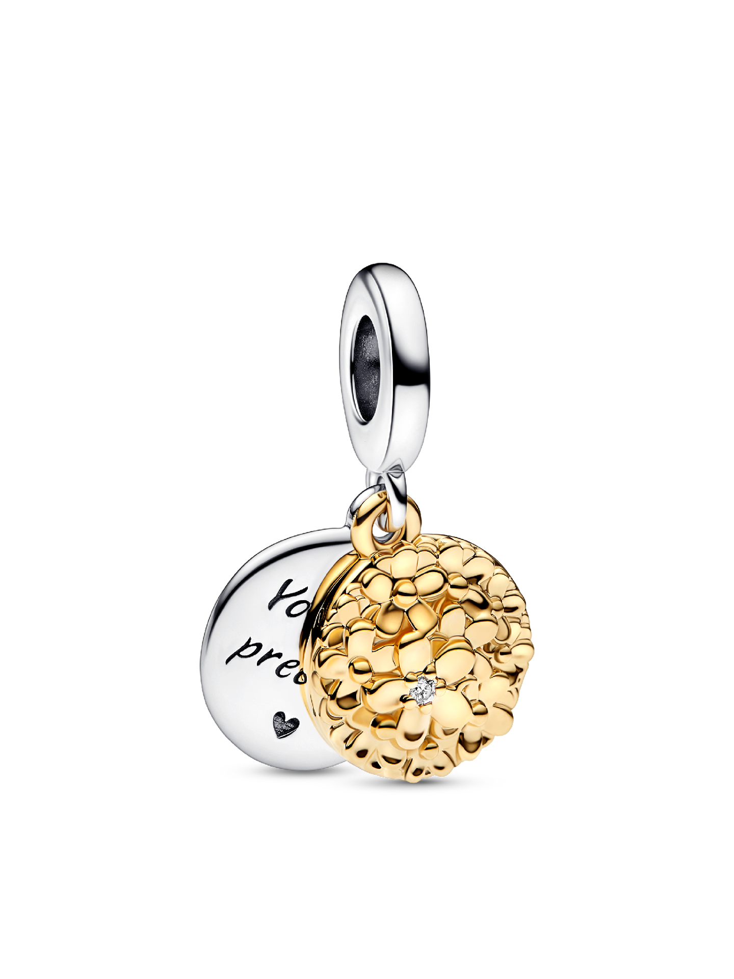 Женский шарм Pandora My Pandora Two-tone Daisy Double Dangle Charm, цвет: Двухцветный — фото 1