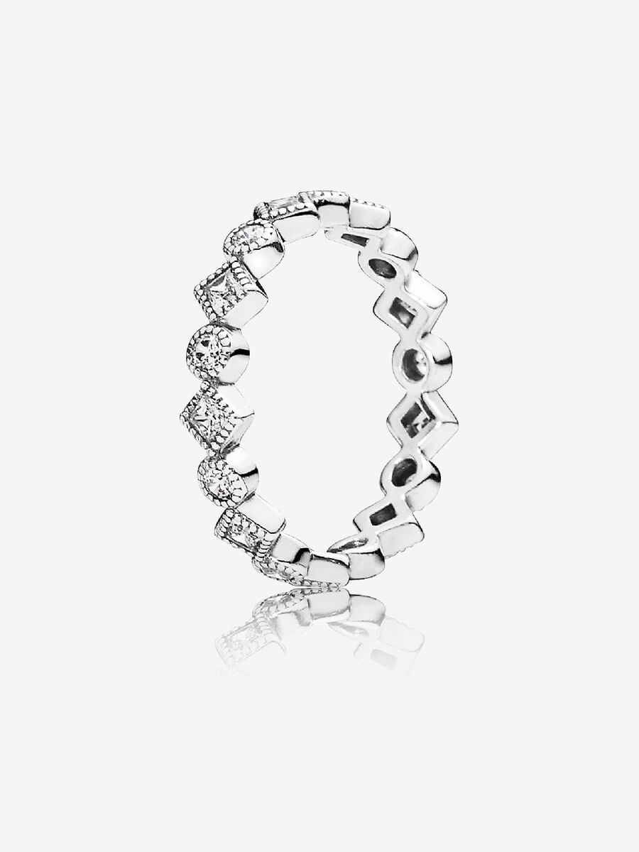 Alluring Brilliant Princess Stackable Ring, CZ