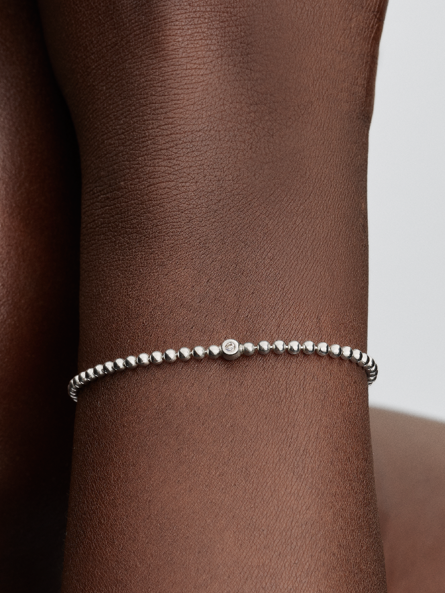 Beads & Sparkling Stone Bracelet