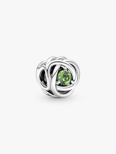 August Spring Green Eternity Circle Charm