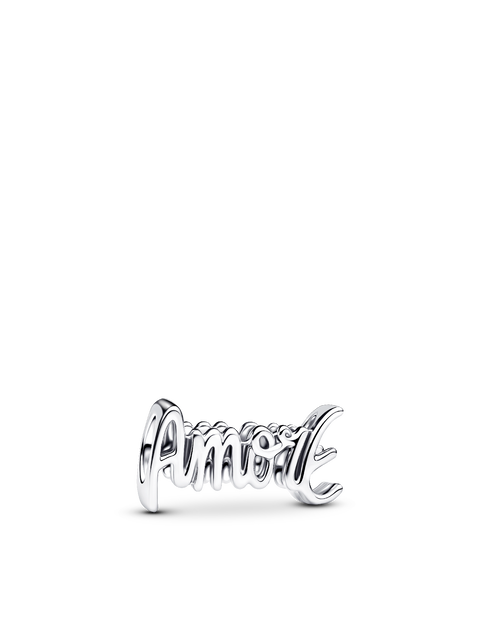 Женский шарм Pandora Amore Script Charm, цвет: Серебро