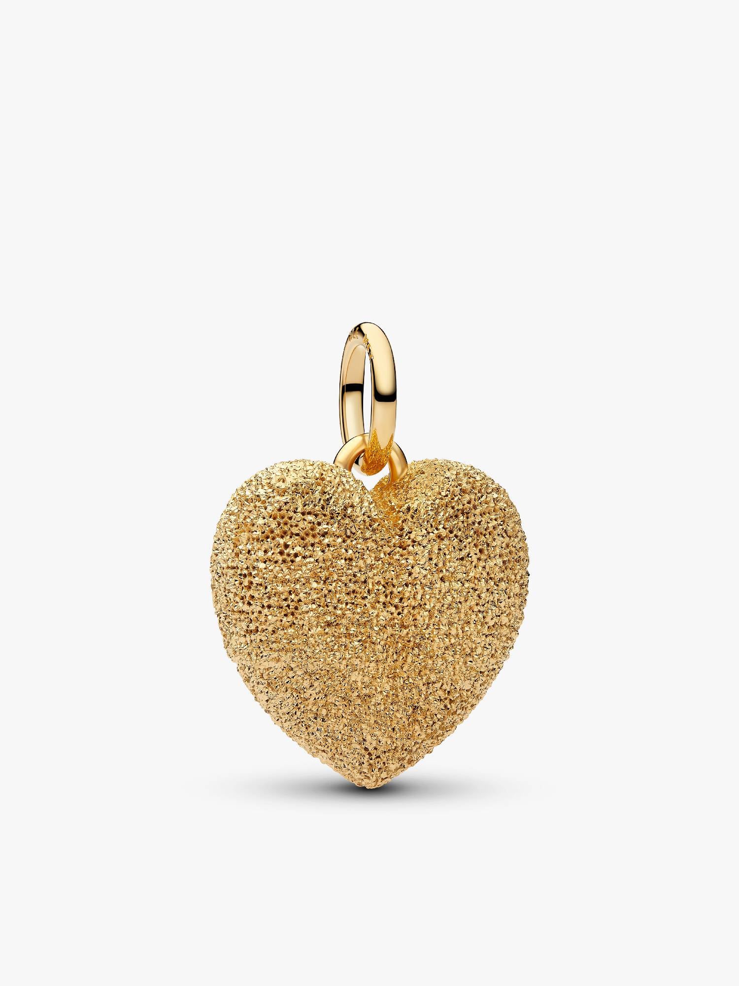 Textured Puffy Heart Dangle Charm