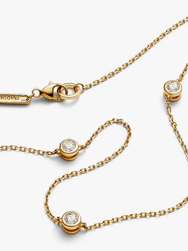 FINAL SALE - Pandora Era Bezel 14k Gold Lab-grown Diamond Station Necklace
