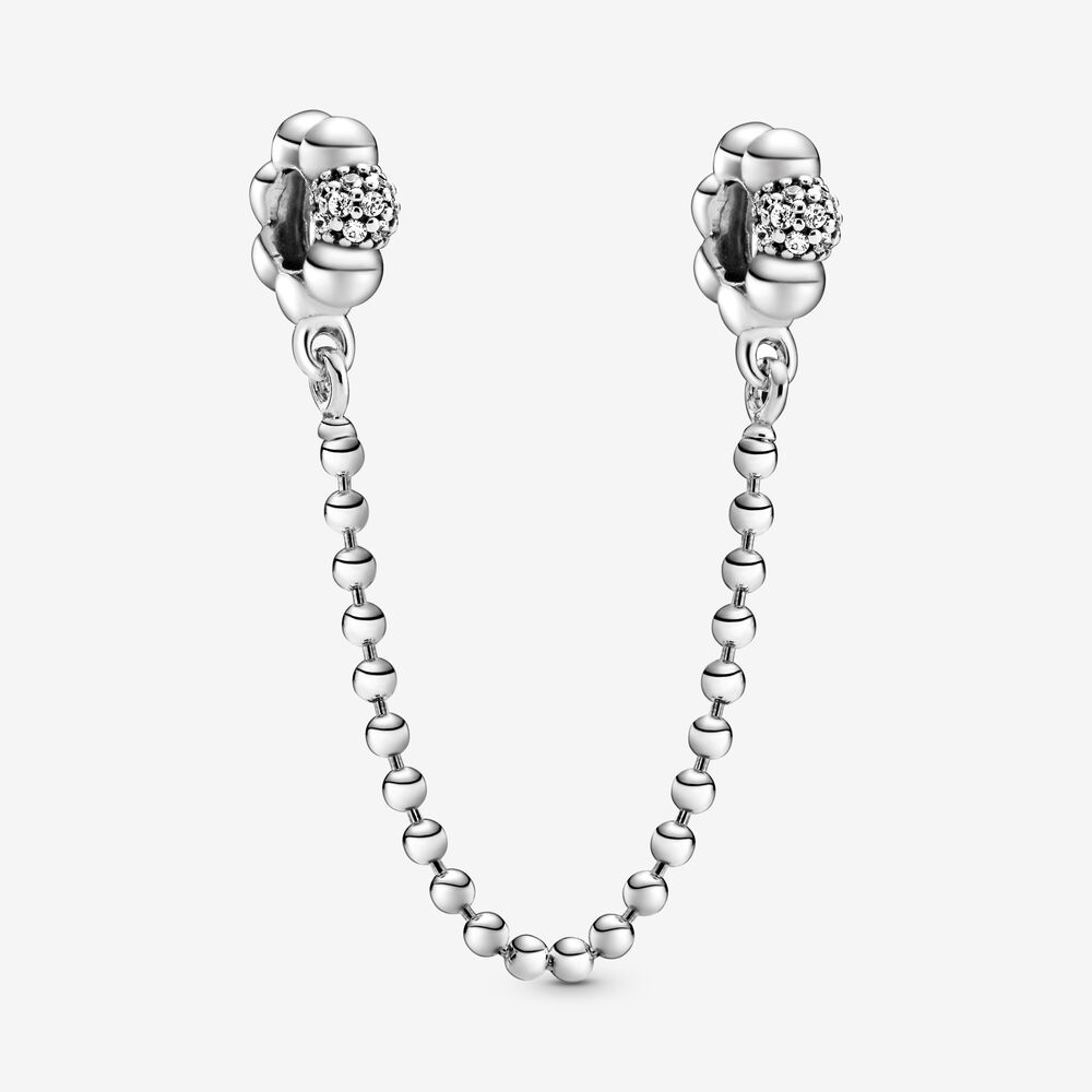 Beads and Pavé Safety Chain Charm
