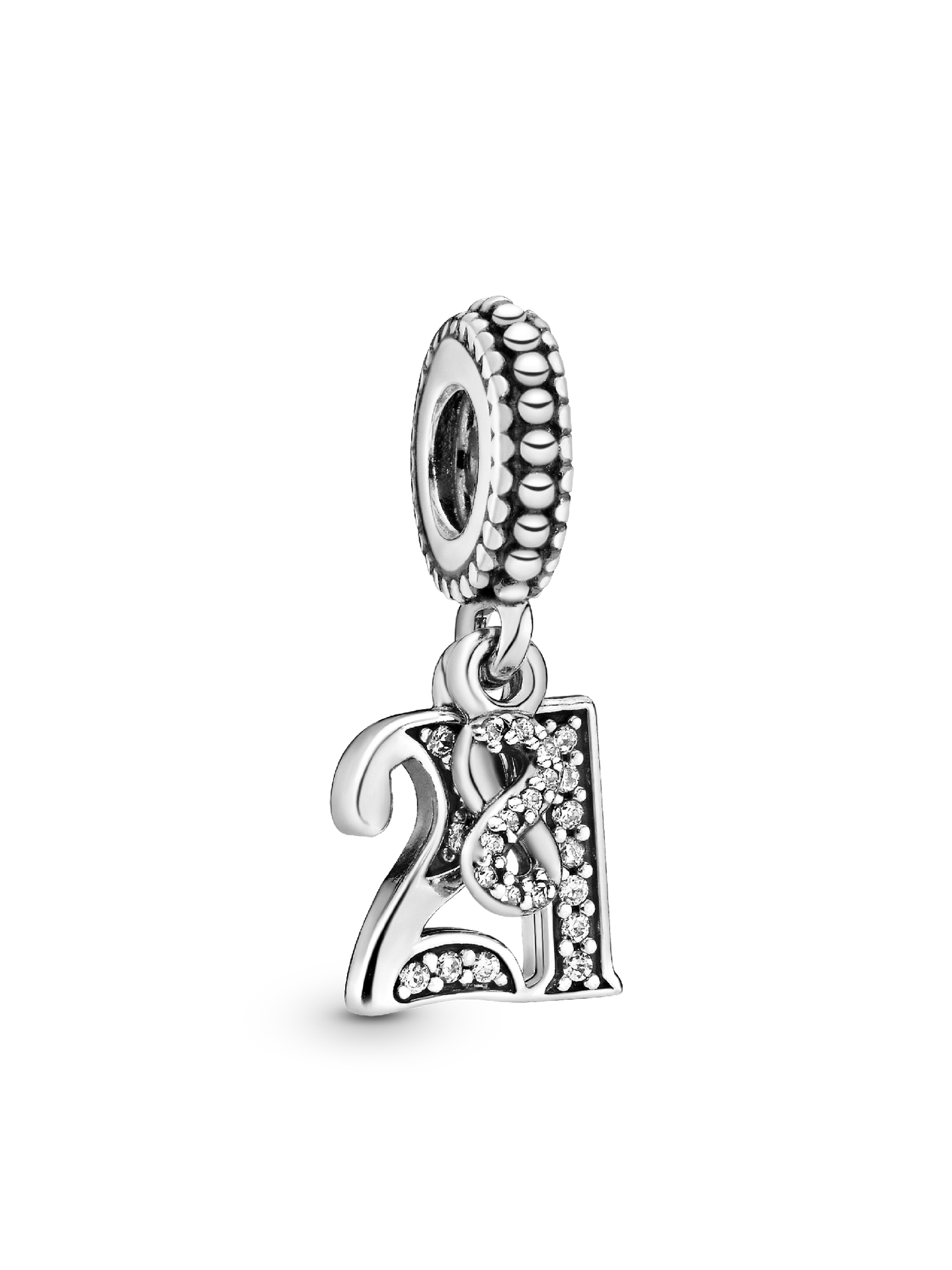 Женский шарм Pandora 21st Celebration Dangle Charm, цвет: Серебро