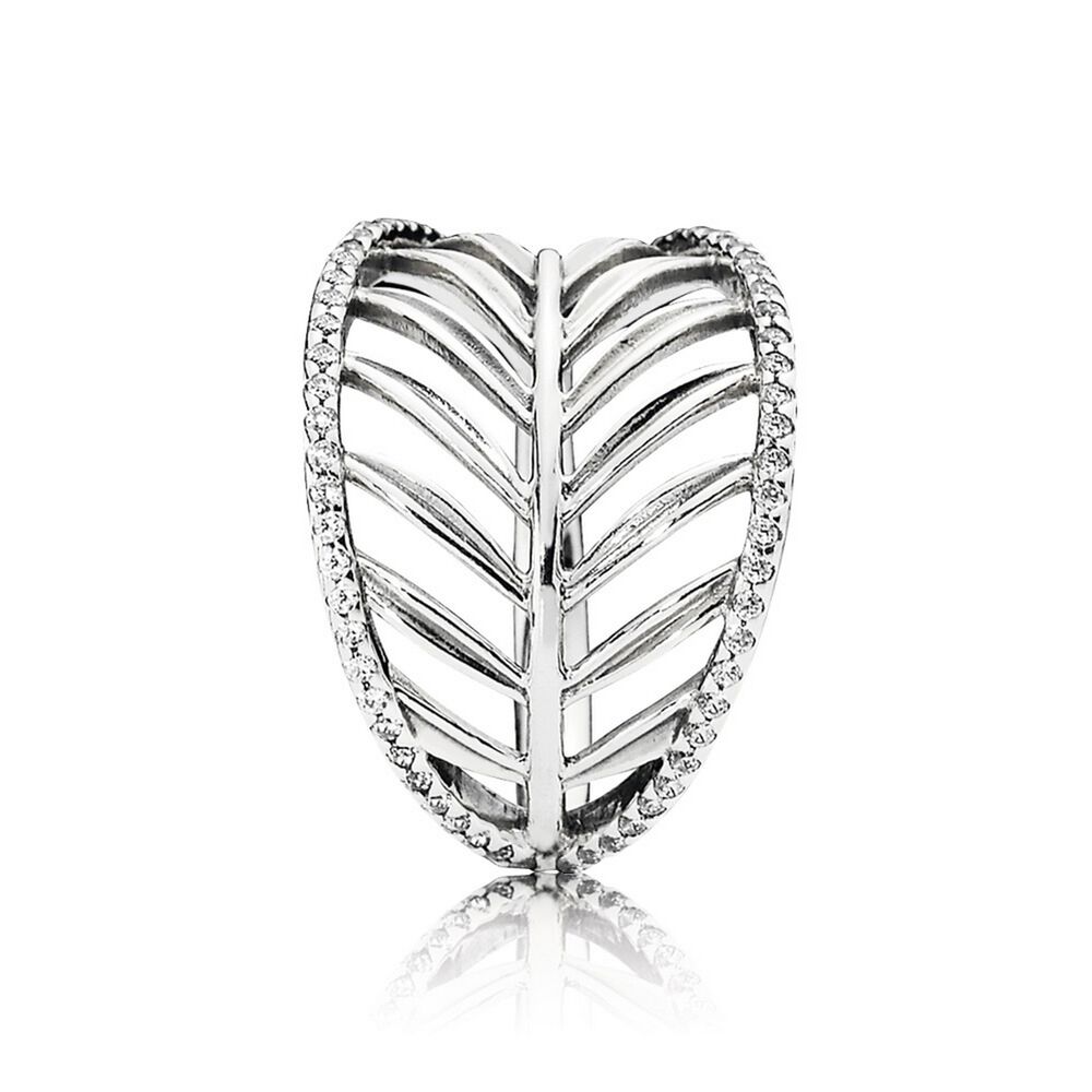 Tropical Palm Leaf Ring, Clear CZ | PANDORA Jewelry US