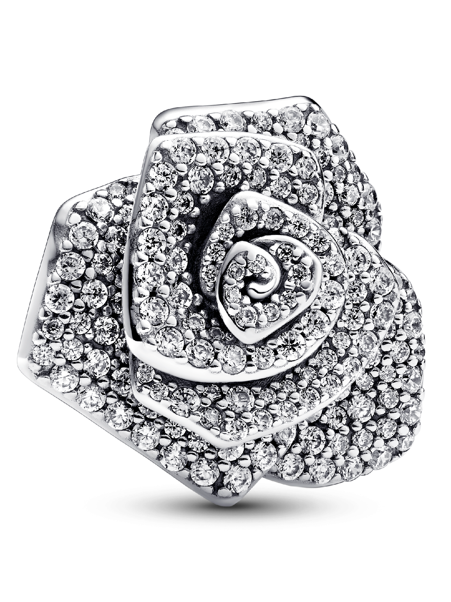 FINAL SALE - Sparkling Rose in Bloom Oversized Charm | Pendant