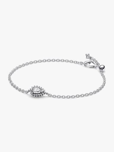 FINAL SALE - Sparkling Pear Halo Chain Bracelet