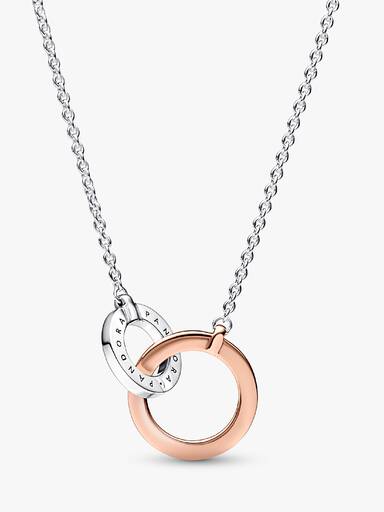 Pandora Signature Two tone Intertwined Circles Necklace
