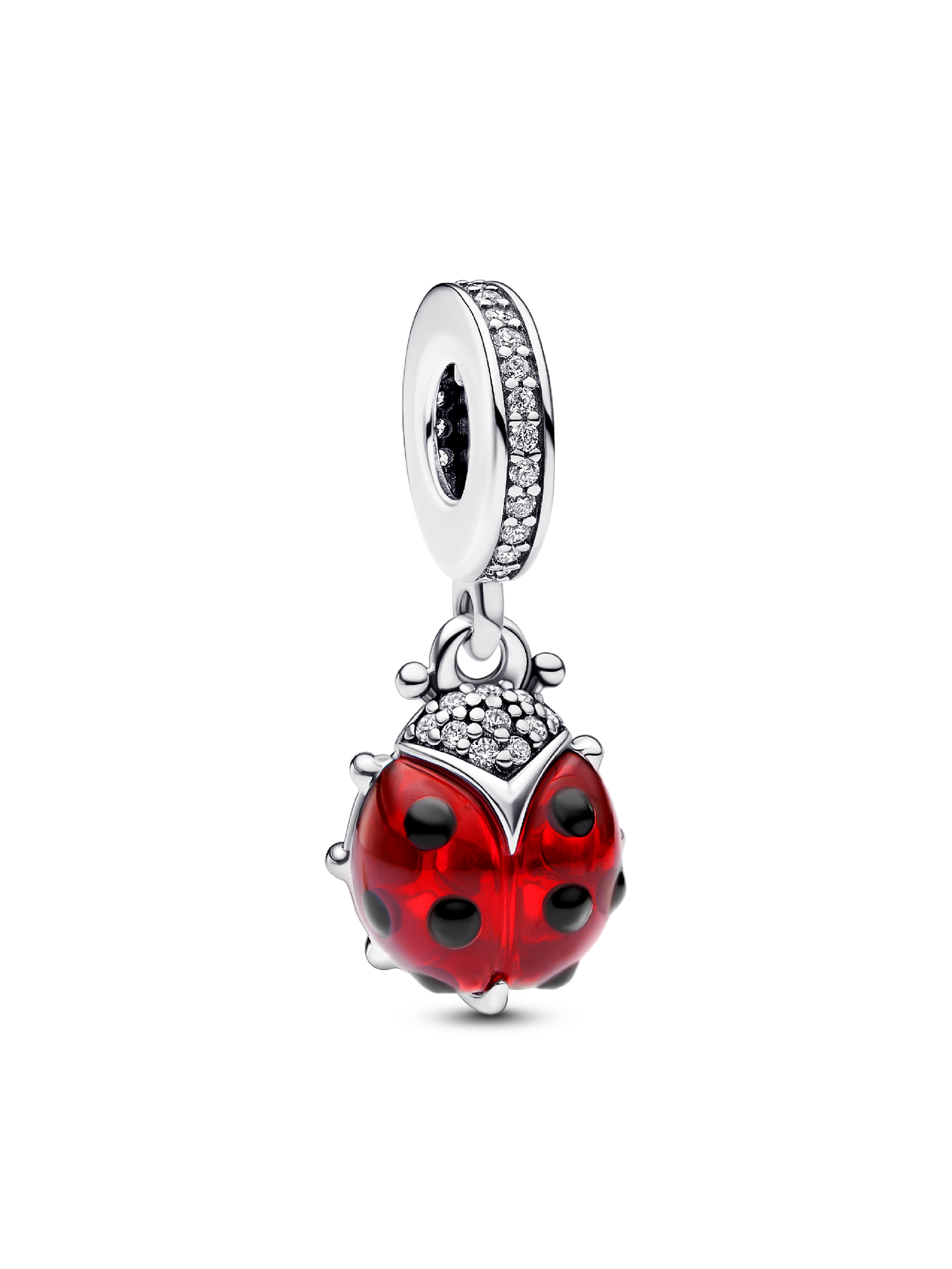 Женский шарм Pandora Red Ladybird Dangle Charm, цвет: Серебро — фото 1