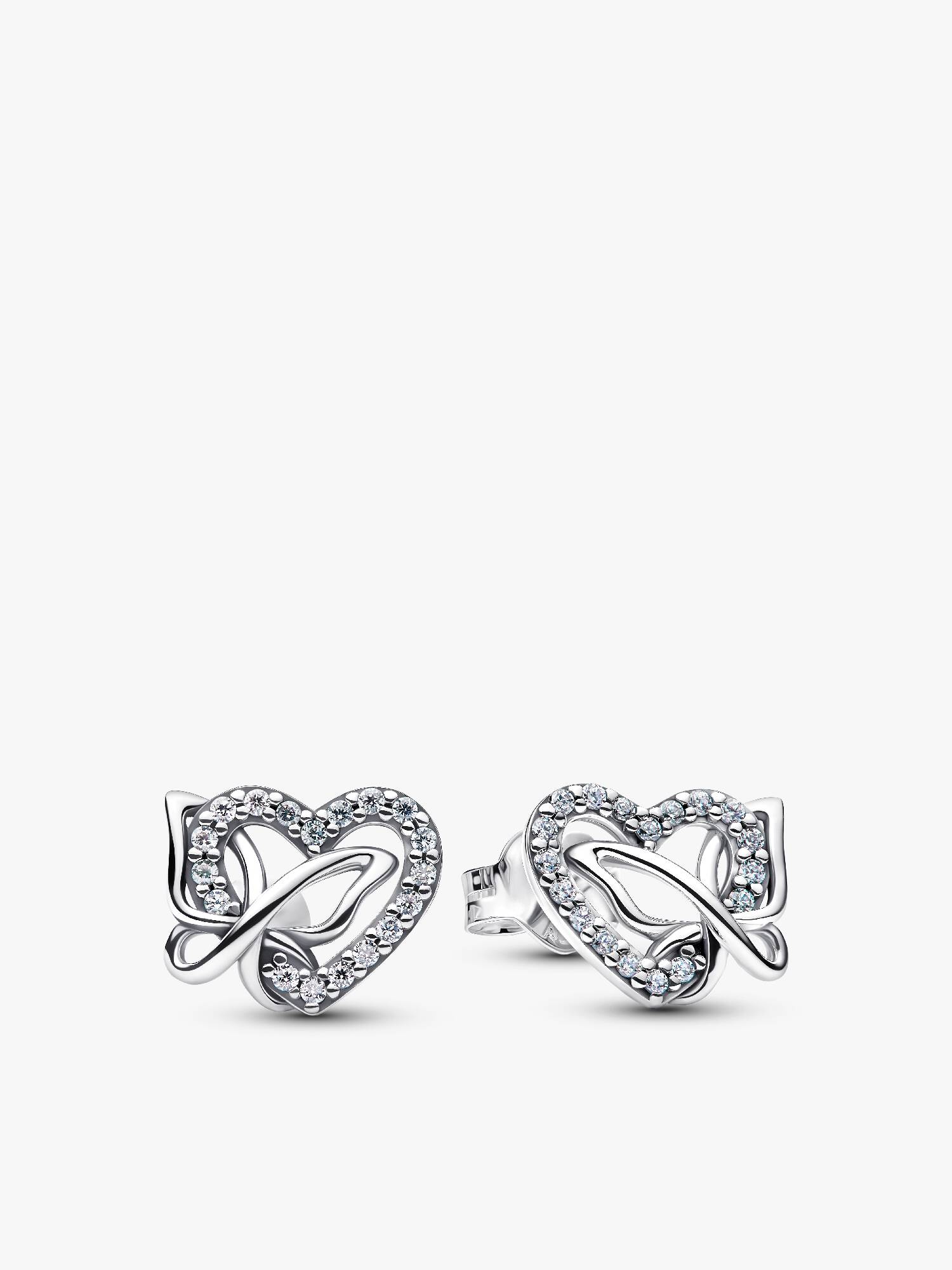 Entwined Heart & Butterfly Stud Earrings