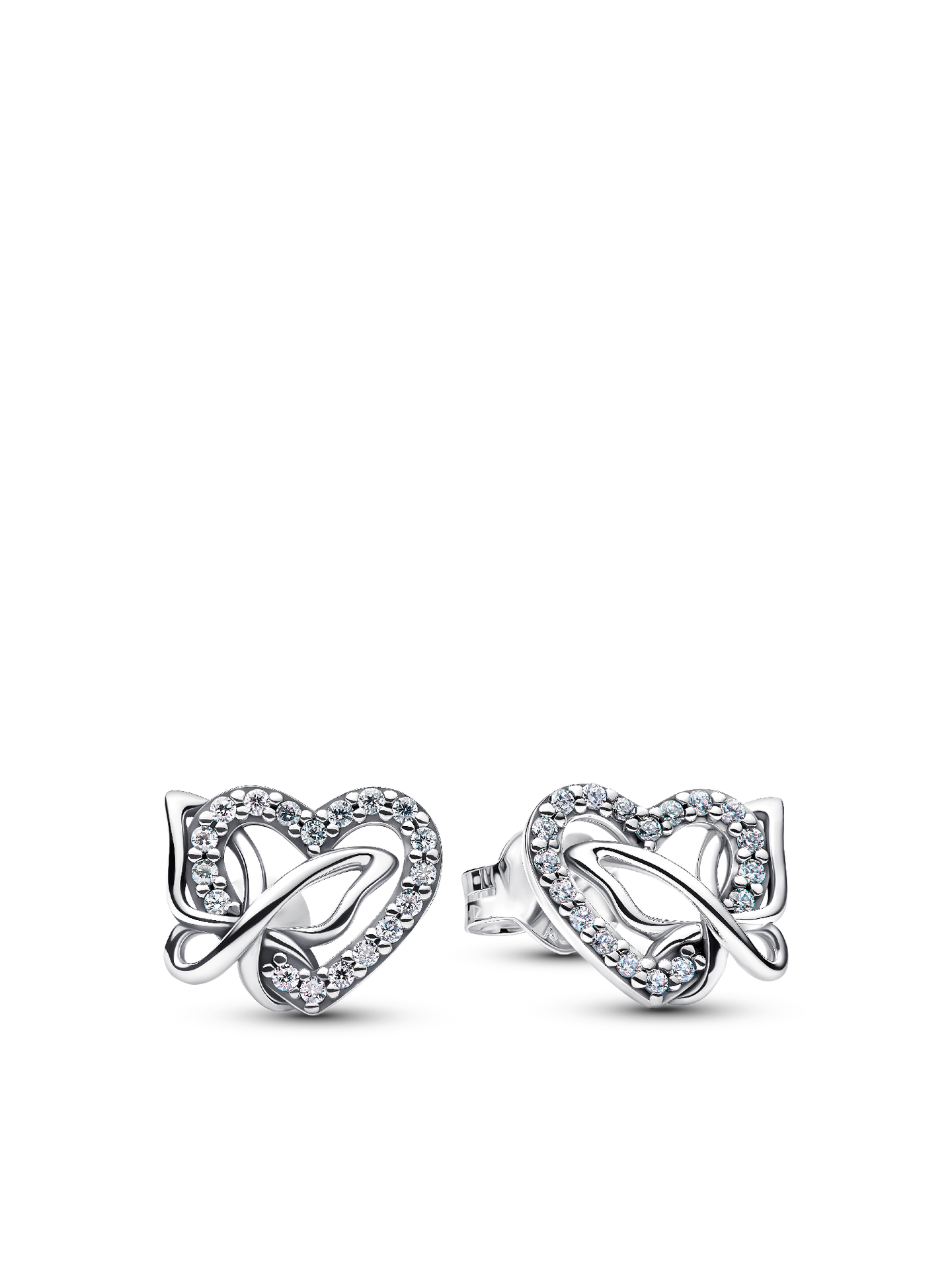 Женские серьги Pandora Entwined Heart & Butterfly, цвет: Серебро