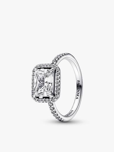 Sparkling Halo Ring Set
