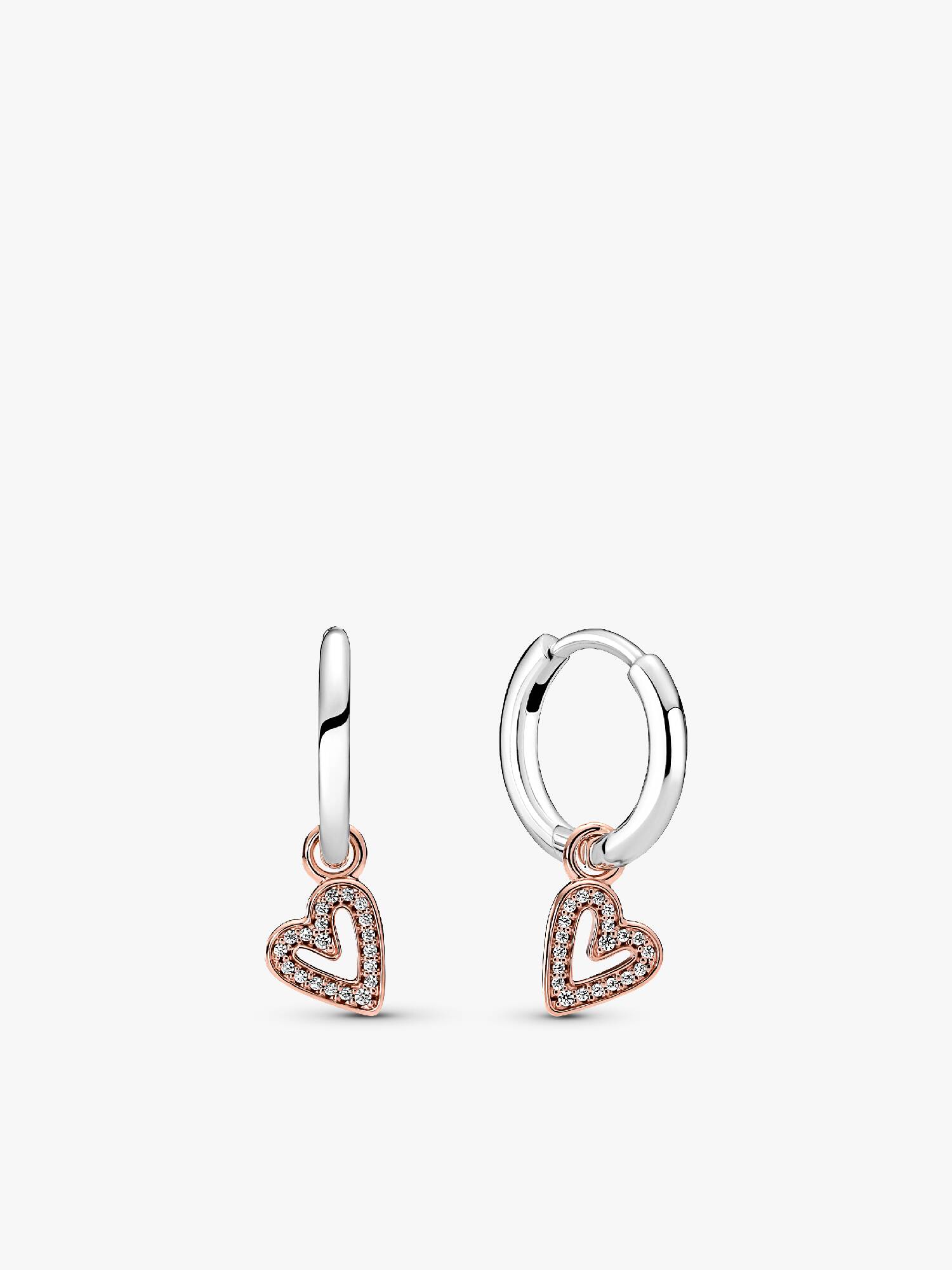 FINAL SALE - Sparkling Freehand Heart Hoop Earrings