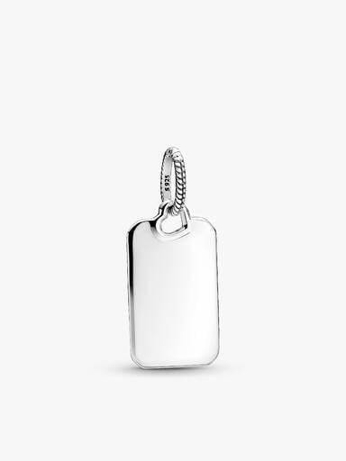 Engravable Rectangular Dog Tag Necklace