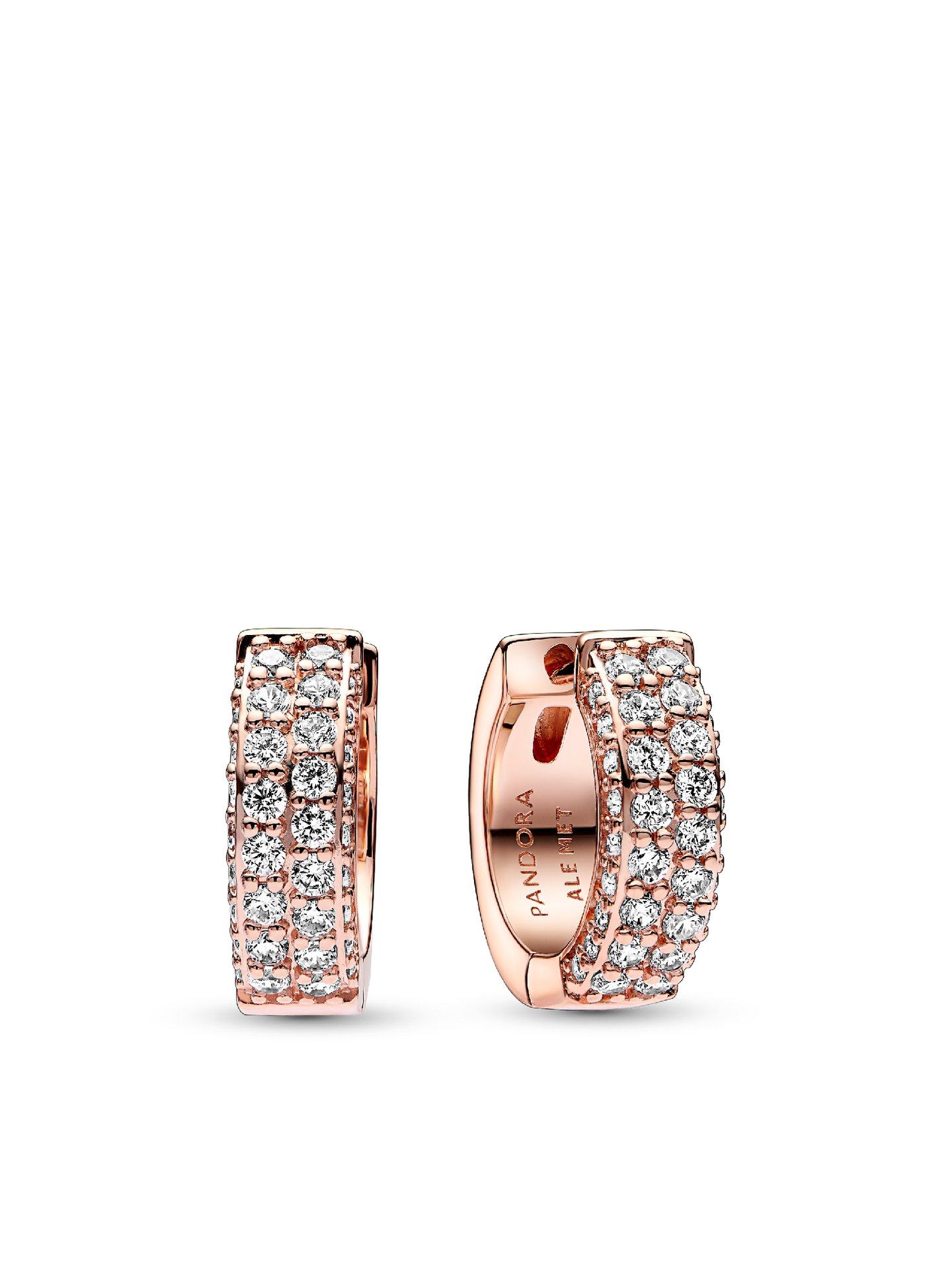 Женские серьги Pandora Timeless Pavé Double-row, цвет: Покрытие розовым золотом — фото 1