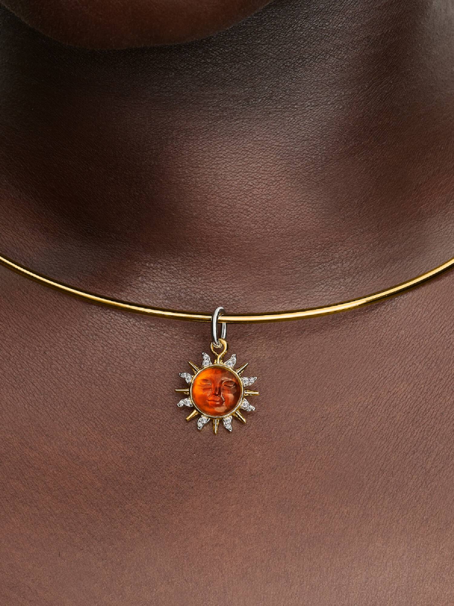 Swirling Sun Two-Tone Dangle Charm