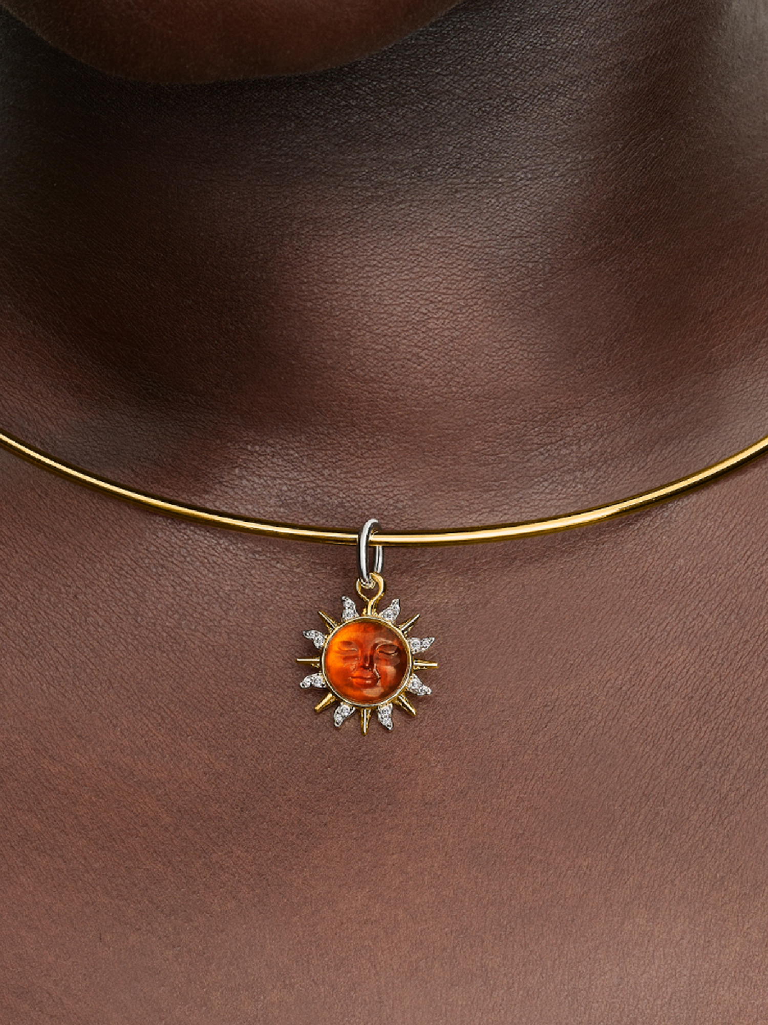 Swirling Sun Two-Tone Dangle Charm