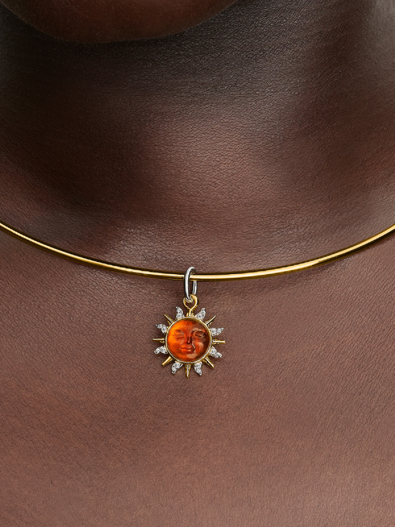 Swirling Sun Two-Tone Dangle Charm