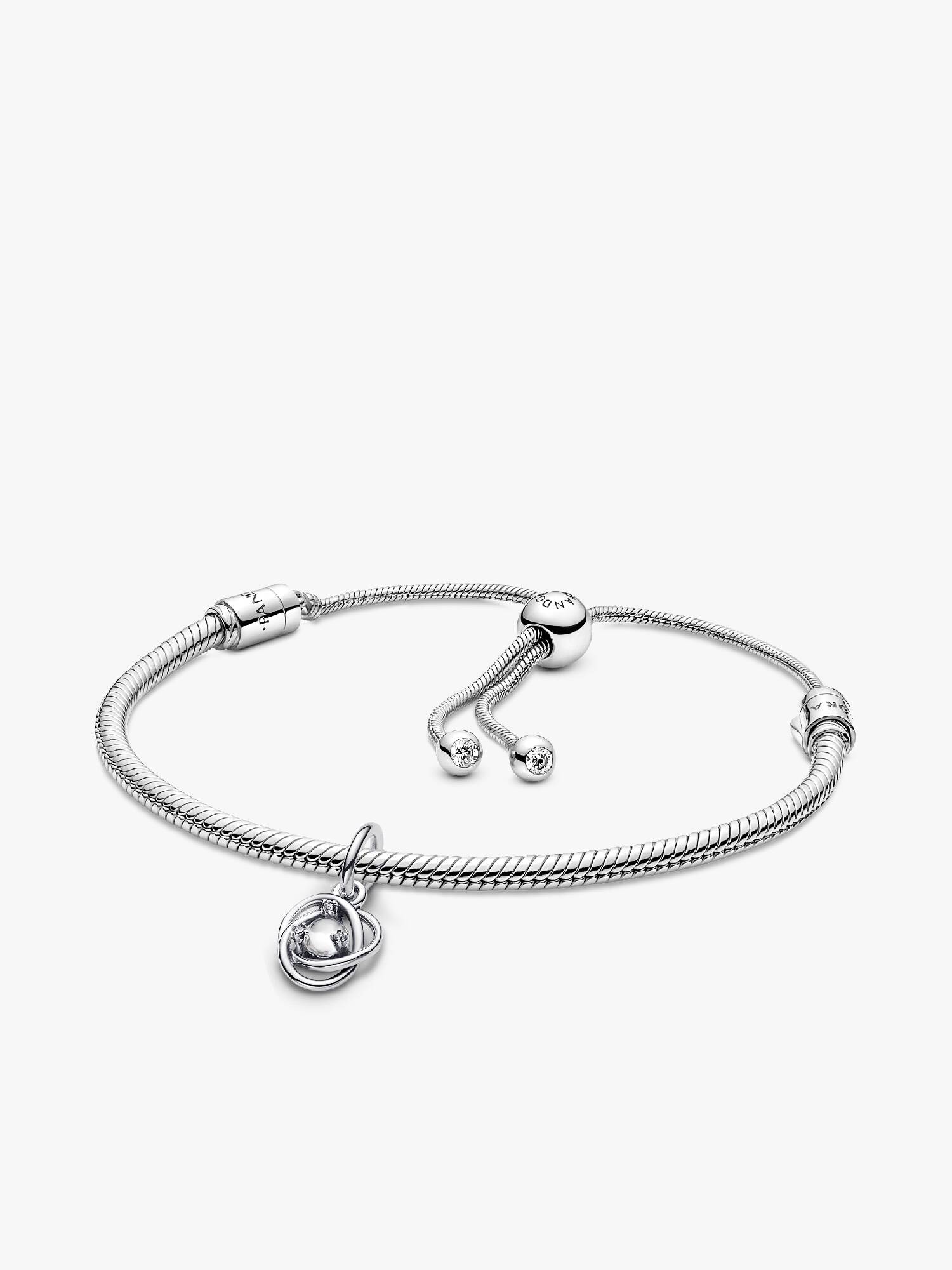 April Eternity Circle Dangle Charm Bracelet Set