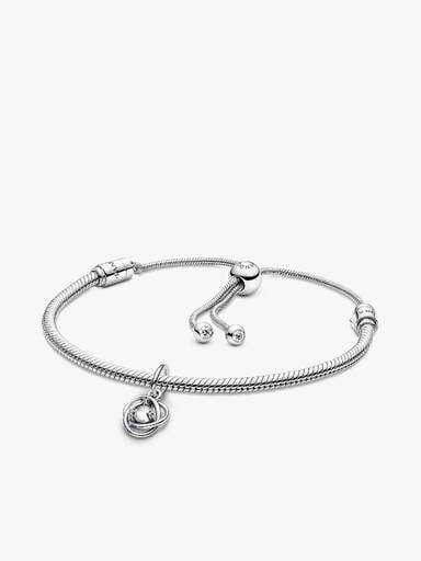April Eternity Circle Dangle Charm Bracelet Set
