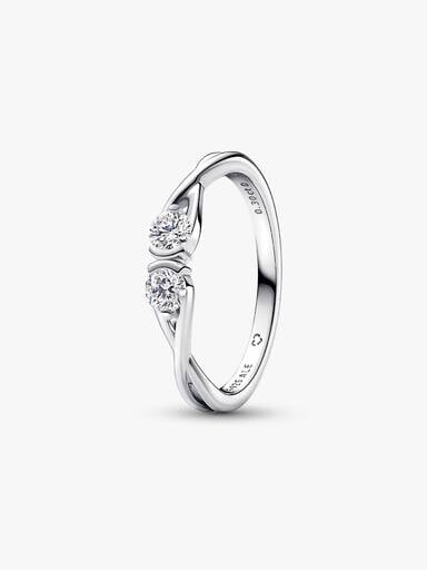 Pandora Infinite Sterling Silver Double-Facing Lab-grown Diamond Ring