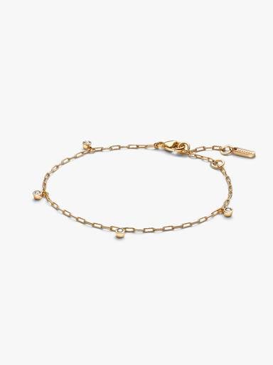 Pandora Era Bezel Lab-Grown Diamond Dangle Paperclip Chain Bracelet
