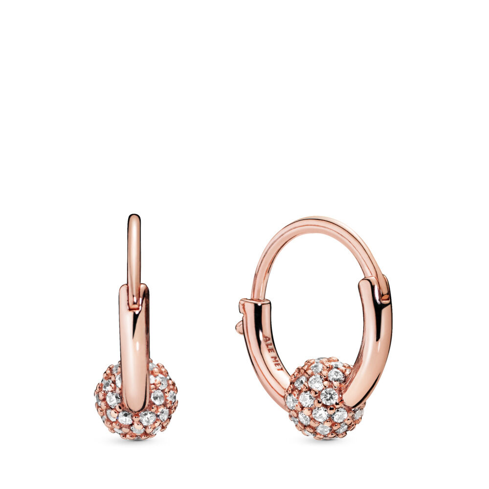 Bead Hoop Earrings | Rose gold plated 