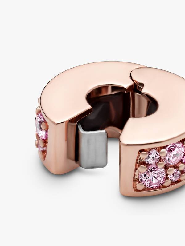 768669c01 Pink Pavé Clip Charm | Pendant | Rose gold plated | Pandora US
