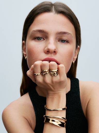 Organically Shaped Broad Open Bangle