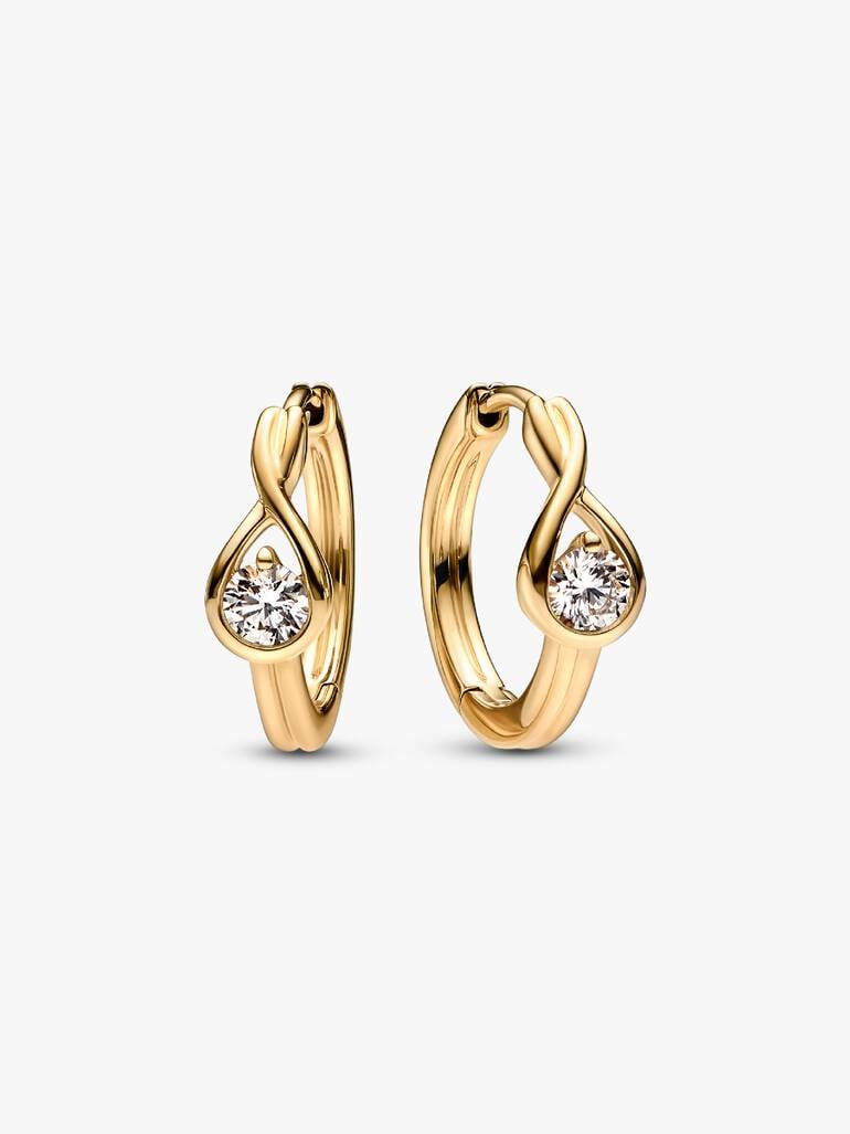 FINAL SALE - Pandora Infinite 14k Gold Lab-grown Diamond Hoop Earrings