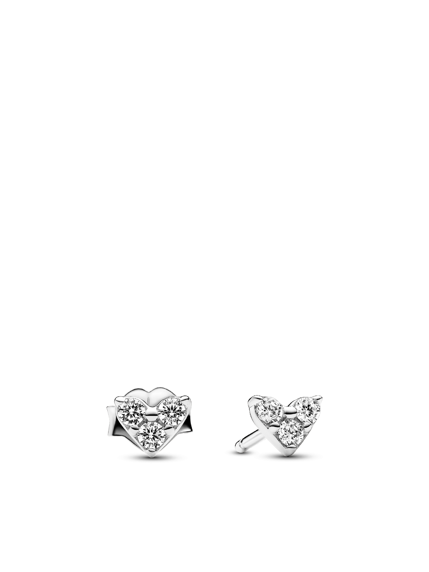 Женские серьги Pandora Triple Stone Heart, Sterling silver, цвет: Серебро — фото 1