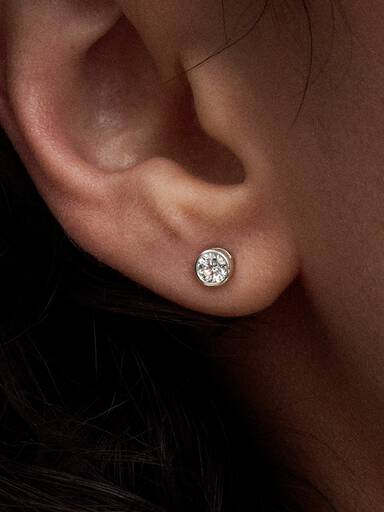 Pandora Era Bezel Sterling Silver Lab-grown Diamond Earrings
