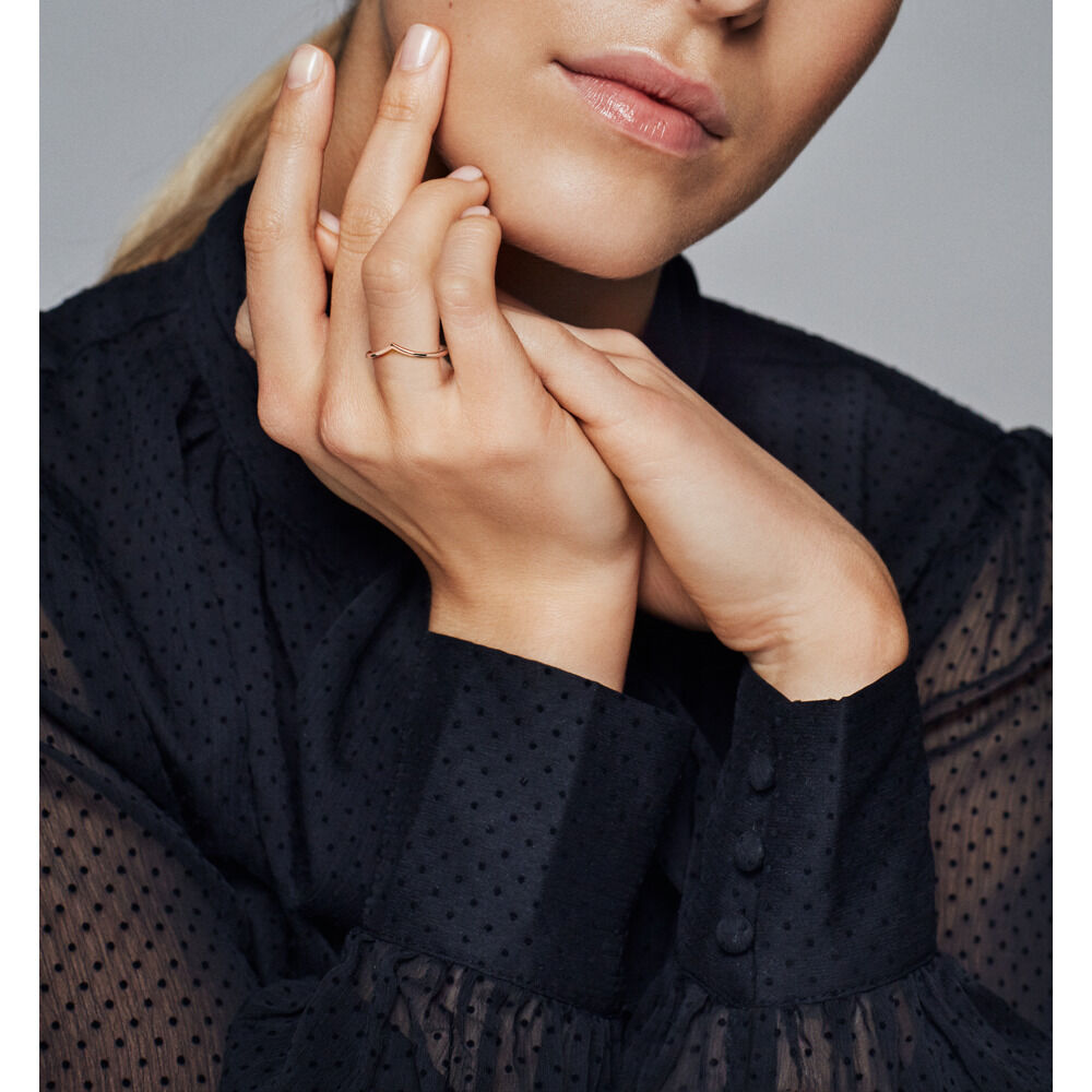 Polished Wishbone Ring | Rose gold 