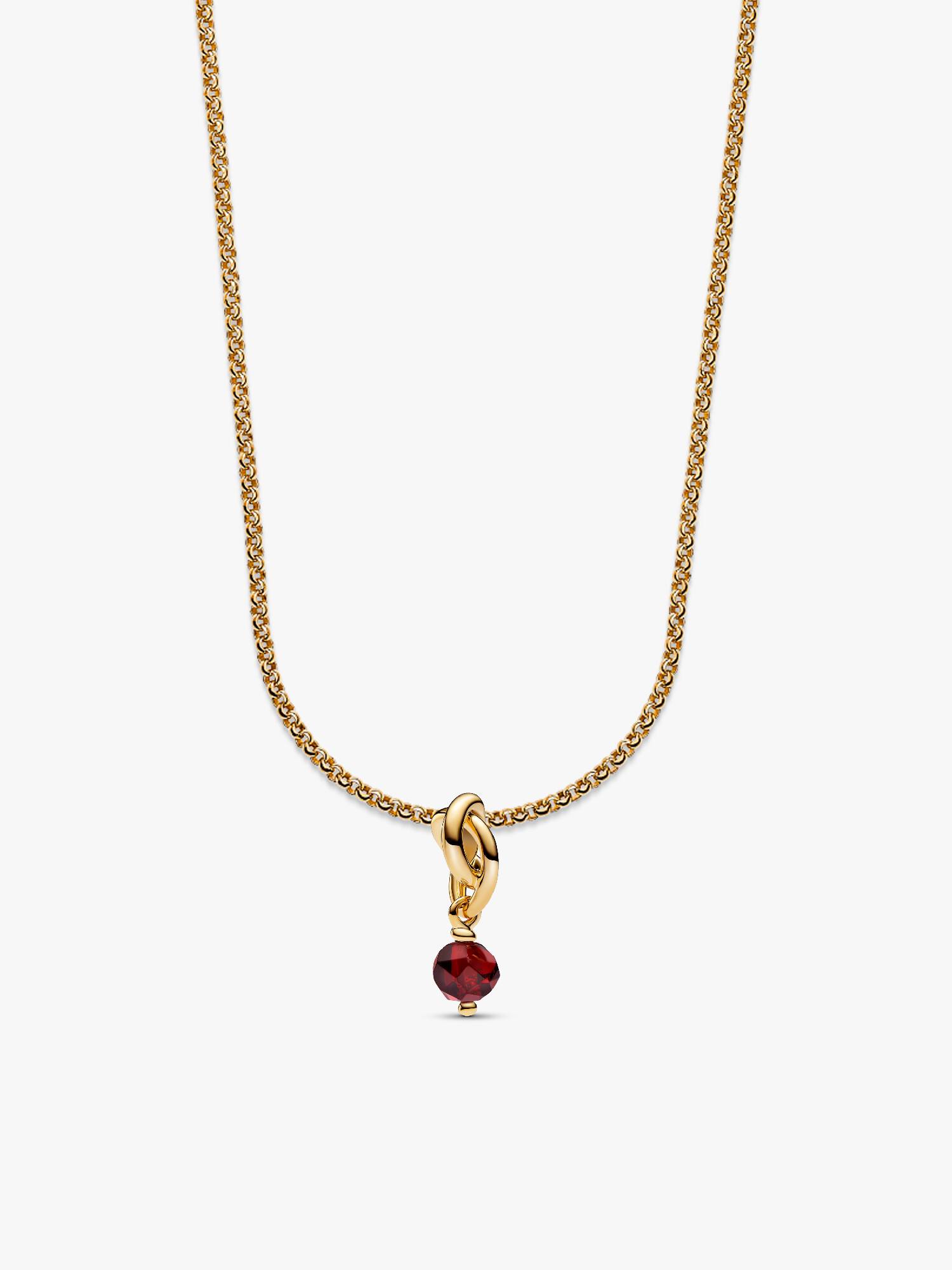 July Eternity Circle Dangle Charm Necklace Set