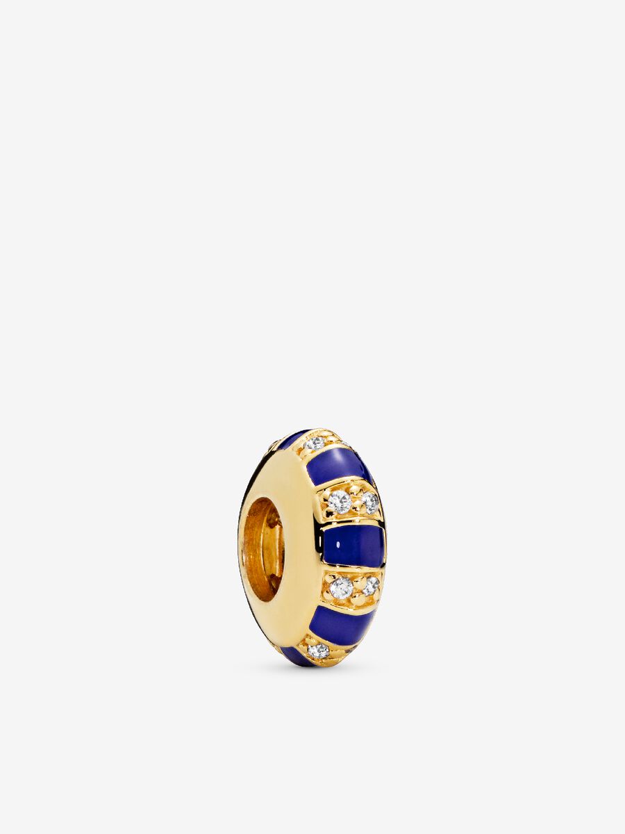 Blue Stripes Spacer Charm