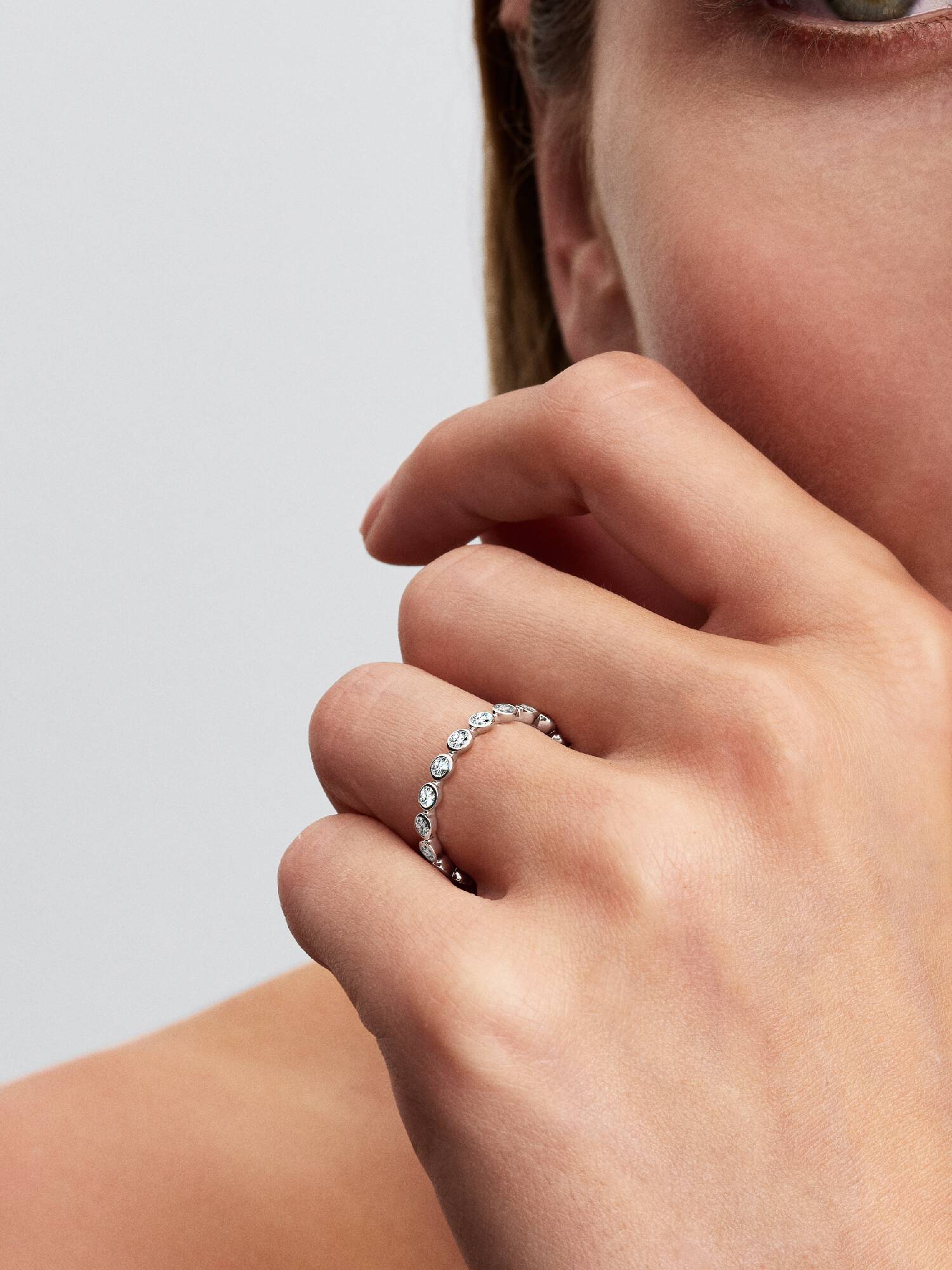 Pandora Era Lab-Grown Diamonds 14k White Gold Eternity Ring