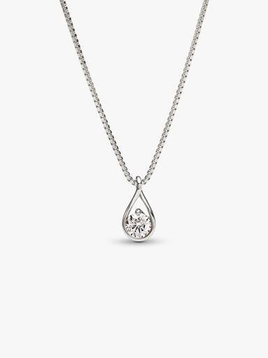 Pandora Infinite 14k White Gold Lab-grown Diamond Pendant Necklace