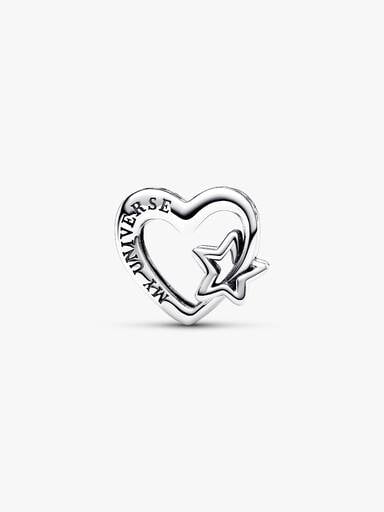 Openwork Family Heart & Star Charm