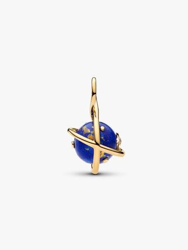 Spinning Celestial Blue Planet Dangle Charm