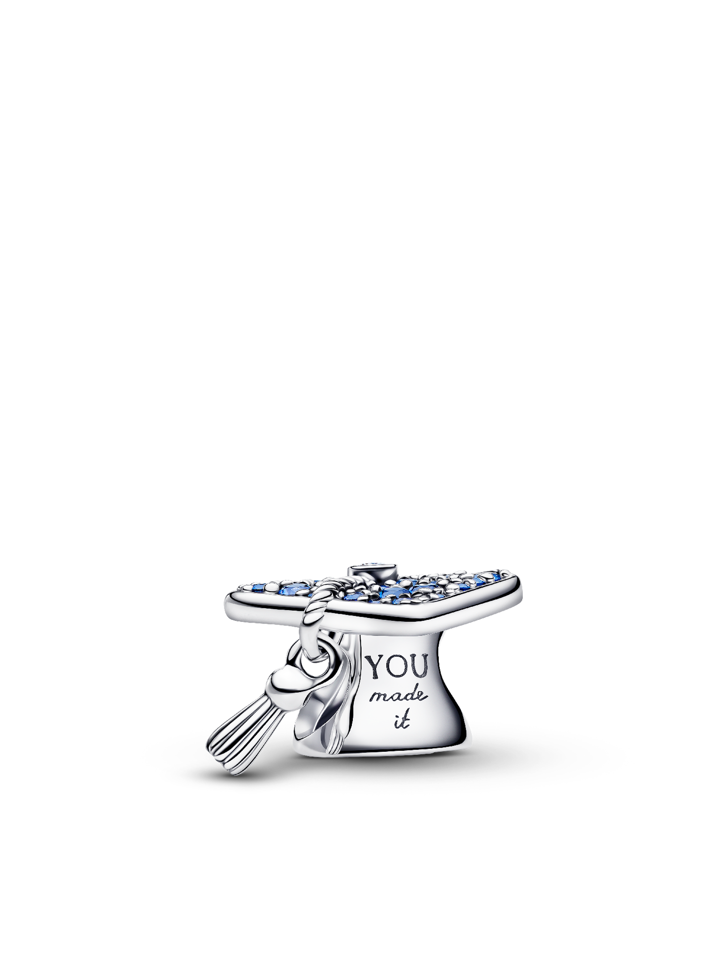 Женская кепка Pandora Sparkling Blue 2026 Graduation Charm, цвет: Серебро — фото 1