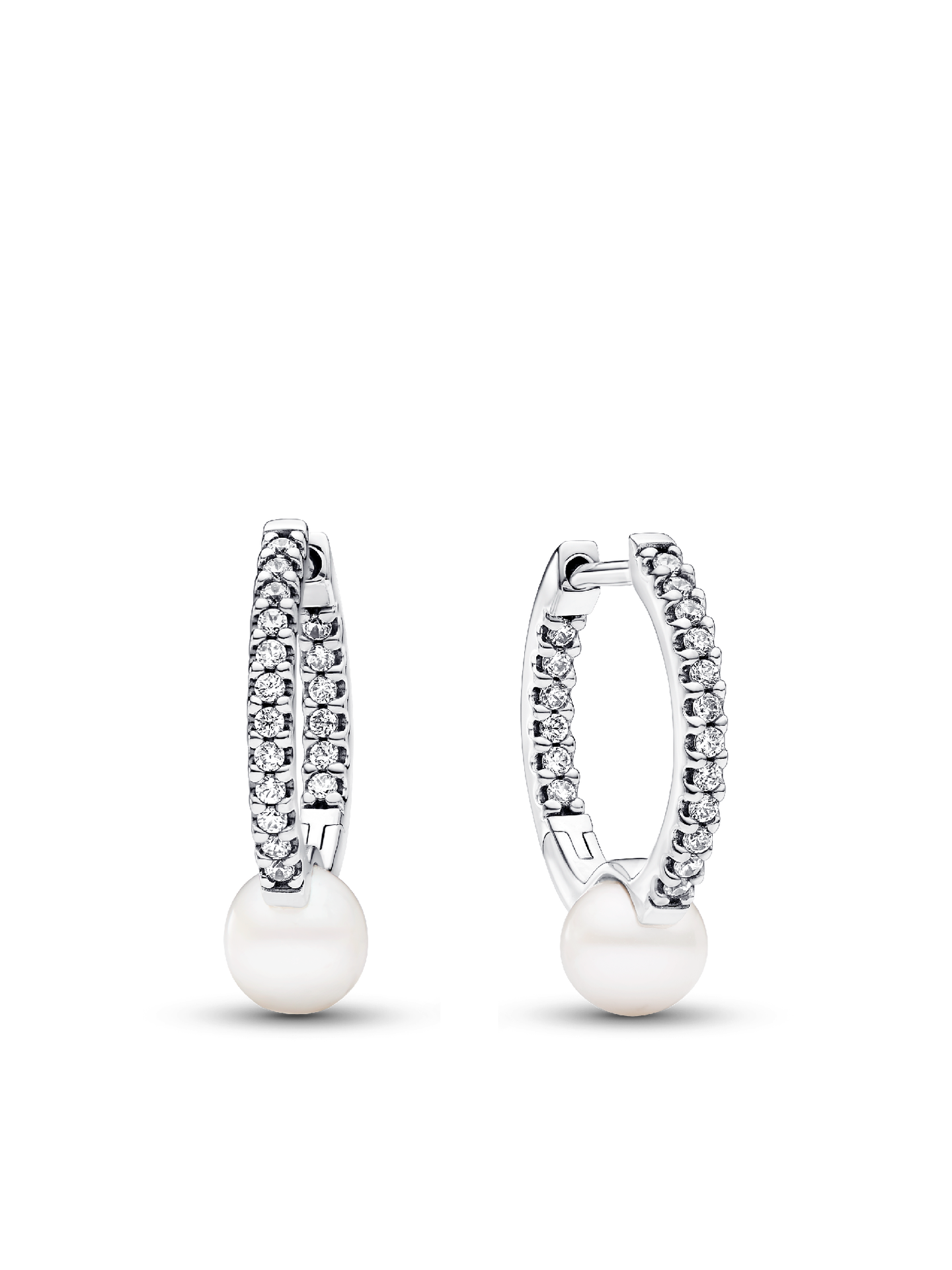 Женские серьги Pandora Treated Freshwater Cultured Pearl & Pavé, цвет: Серебро