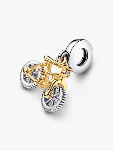 Two-tone Spinning Wheels Bicycle Dangle Charm