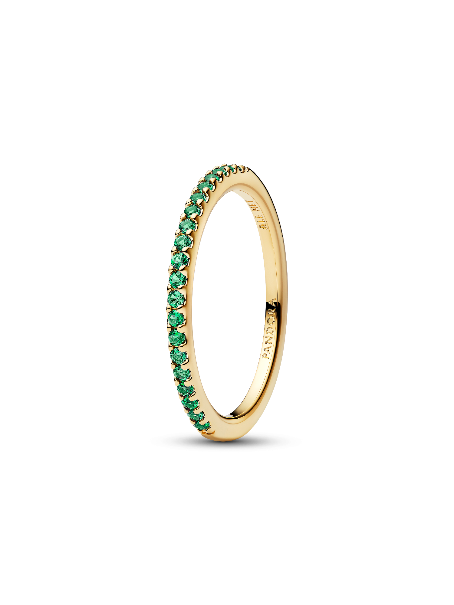 Sparkling Green Half-Eternity Band Ring
