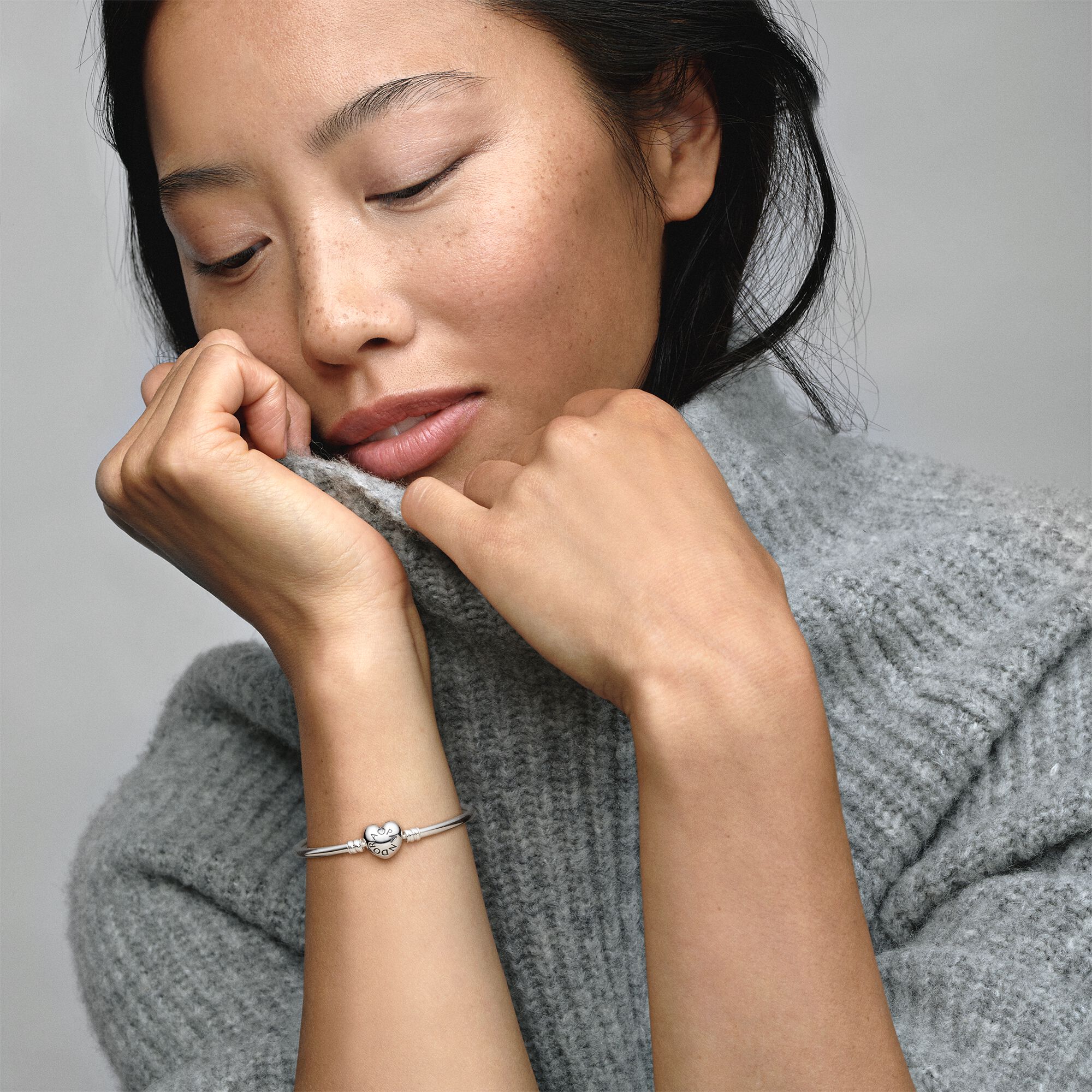 Moments Silver Bangle Bracelet with 