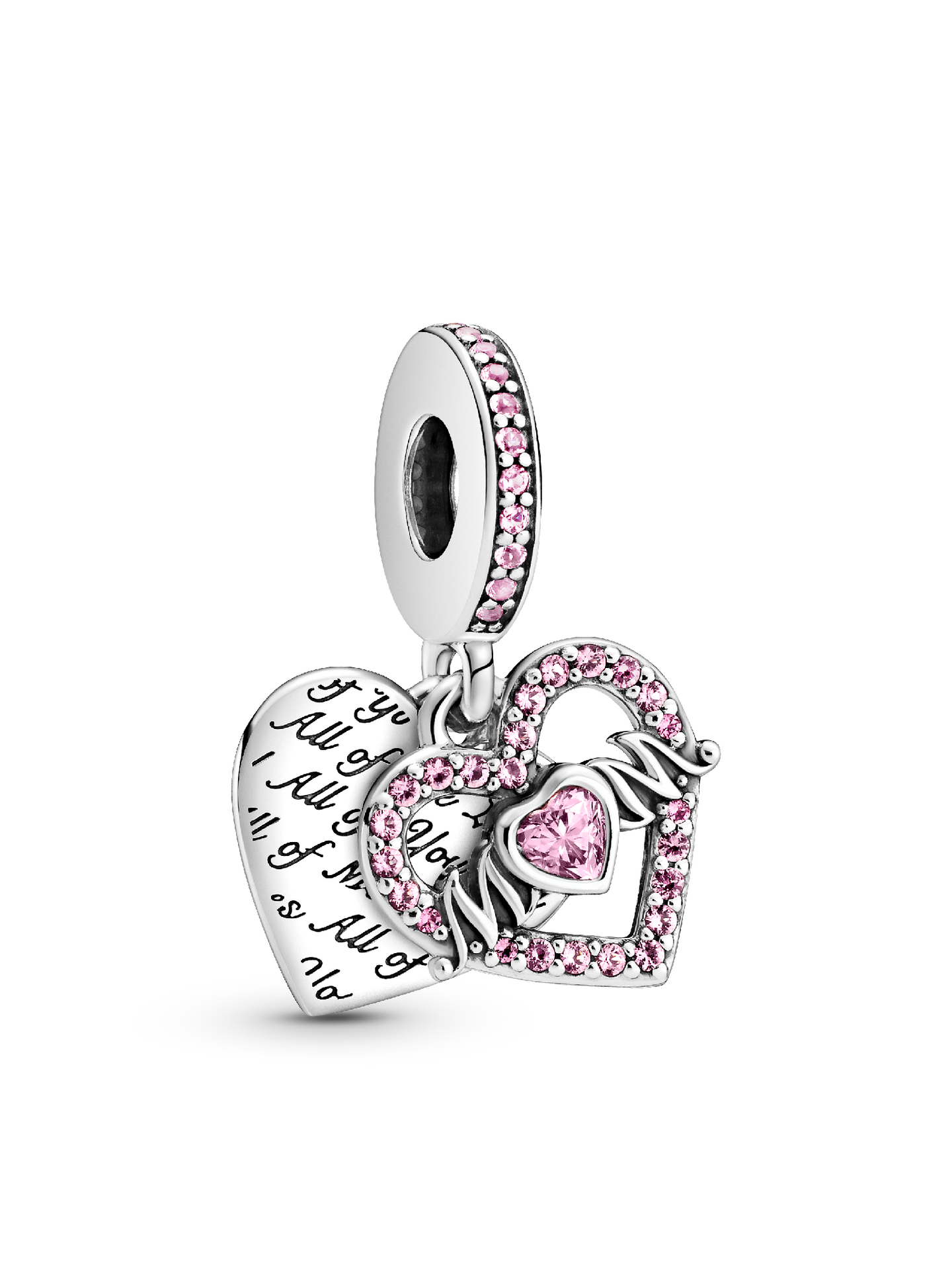 Женский шарм Pandora Heart & Mom Dangle Charm, цвет: Серебро — фото 1