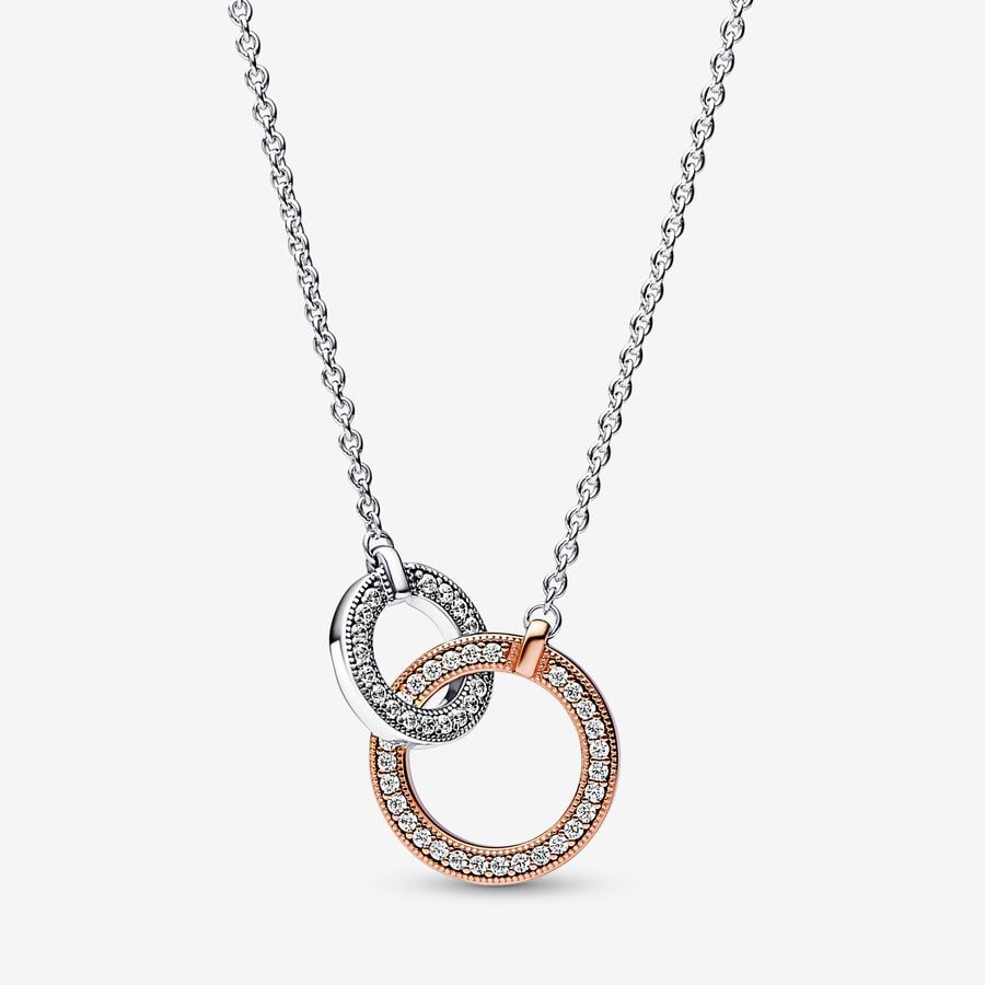 Pandora Signature Two tone Intertwined Circles Necklace image number 0