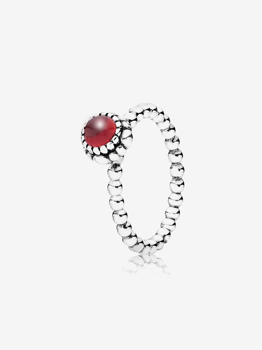 Birthday Blooms Ring, January, Garnet